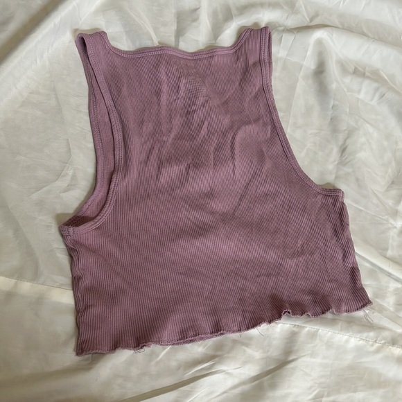 Urban Outfitters BDG Lavender/Light Purple Button Up Cropped Tank Top - Picture 4 of 4